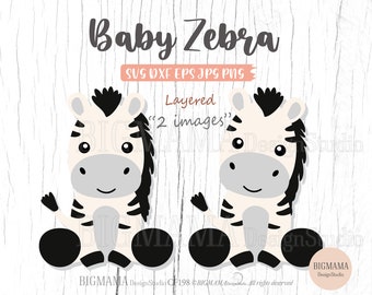 Baby Zebra SVG,Zebra Svg For Cricut,Cut File,Layered,DXF,Safari Animals Svg,PNG,Clipart,Vinyl,Silhouette,Instant download_CF198