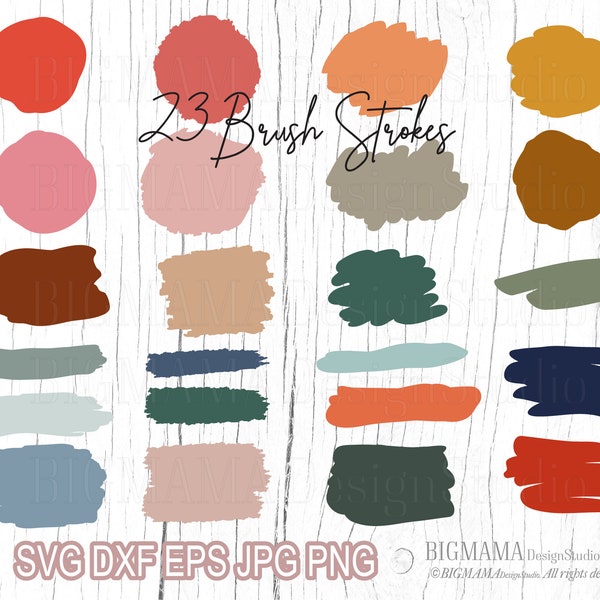 Brush stroke SVG Bundle, Paint brush strokes DXF, Cricut, Silhouette, Line, hand drawn circle, Vector, Commercial use, Digital, Instant download_CF30