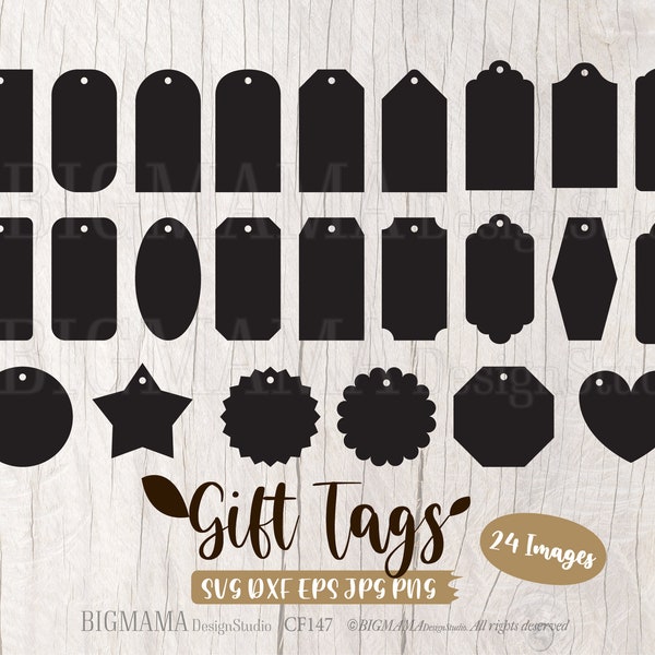 Tag SVG, tags SVG bundel, tags sjabloon, DXF, label, doek, cadeau, aangepaste, gesneden bestand, handgemaakt, Cricut, silhouet, Instant download_CF147