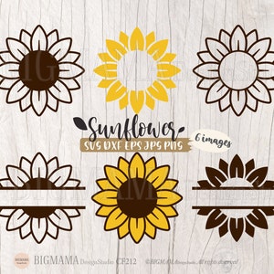 Sunflower Svg,Name,DIY,Floral,Bundle,Shirt,Vinyl,PNG,Cut File,DXF,Cricut,Silhouette,Instant download_CF212