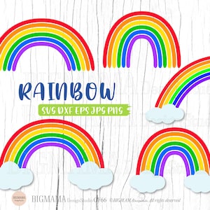 Bright Rainbow SVG,Colorful Rainbow,Cut files,Kids,Birthday,EPS,PNG,Printable,Cricut,Silhouette,Commercial use,Instant download_CF66