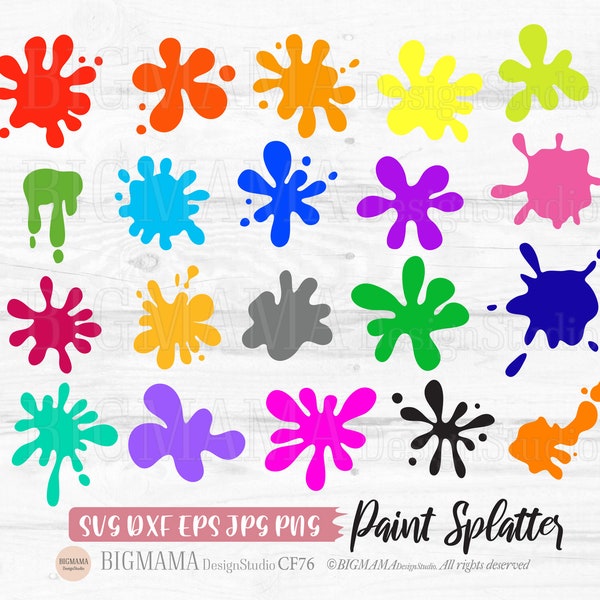 Farbspritzer SVG, Splash, Ink Splatter, Art Class, Splats Bundle, PNG, DXF, Cut File, Cricut, Silhouette, kommerzielle Nutzung, Instant download_KF76