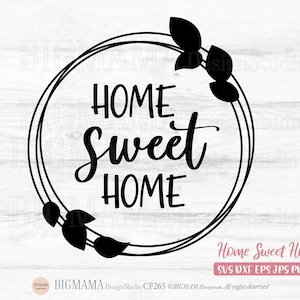 Home Sweet Home Zeichen SVG, Rahmen, Bundle, Vinyl, Clipart, Home SVG Zitat, Dekor, Cricut, Silhouette, printable, kommerzielle Nutzung, Instant download_KF265