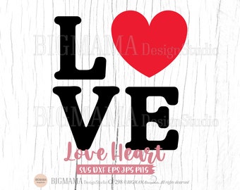Liebe Herz SVG,Valentinstag,Liebe mit Herz,Herzform,Shirts,Vinyl,Cut File,Cricut,Silhouette,Clipart,Instant download_KF298