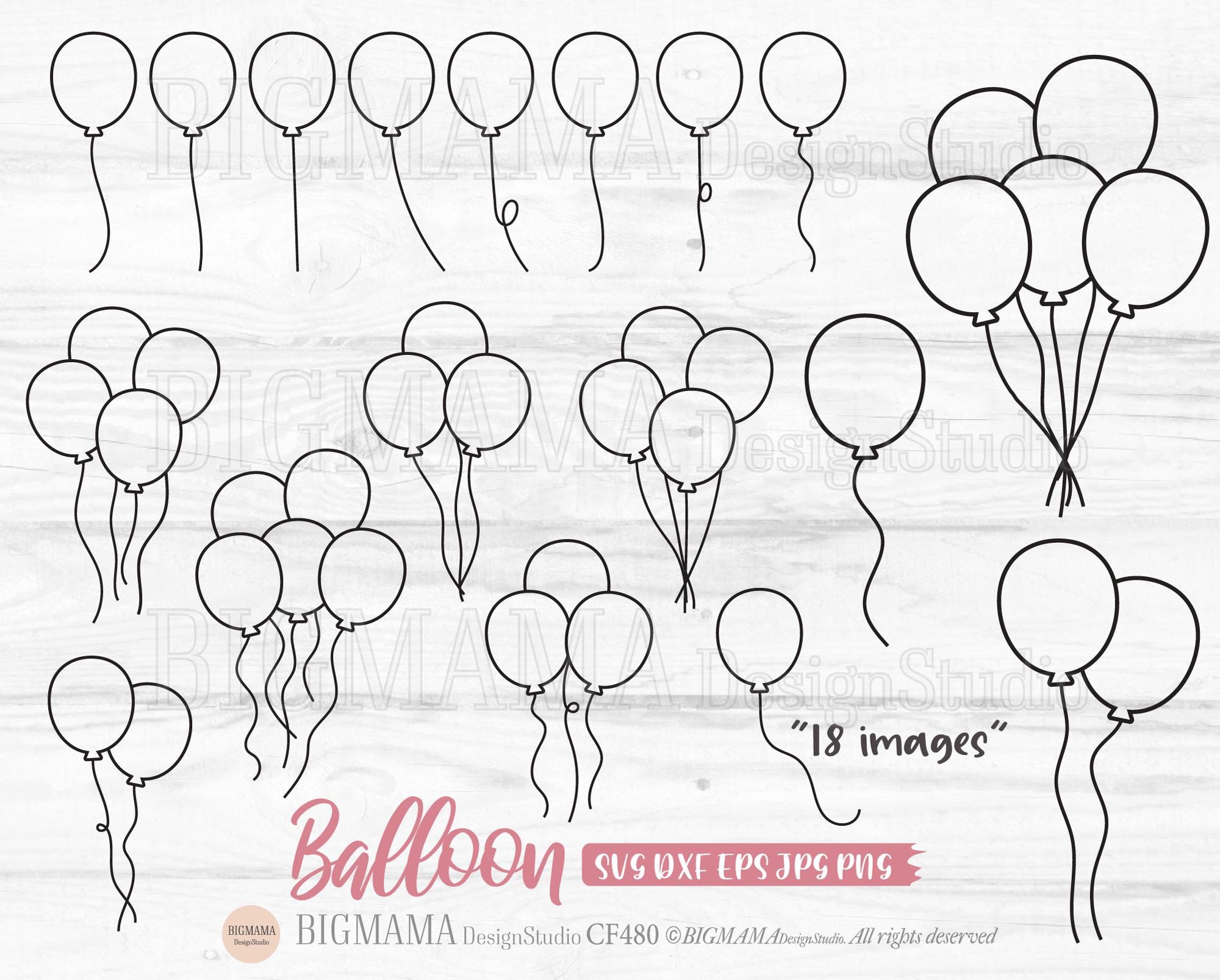Balloon outline png - Etsy 日本