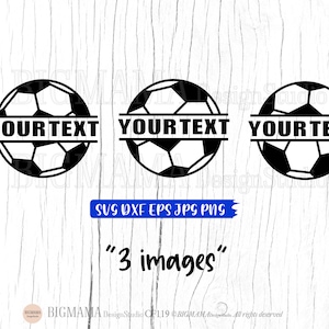 Peut inclure: Trois designs de ballon de football noir et blanc avec une ligne horizontale au milieu et le texte "YOURTEXT" sur la ligne. Le texte est en majuscules.
