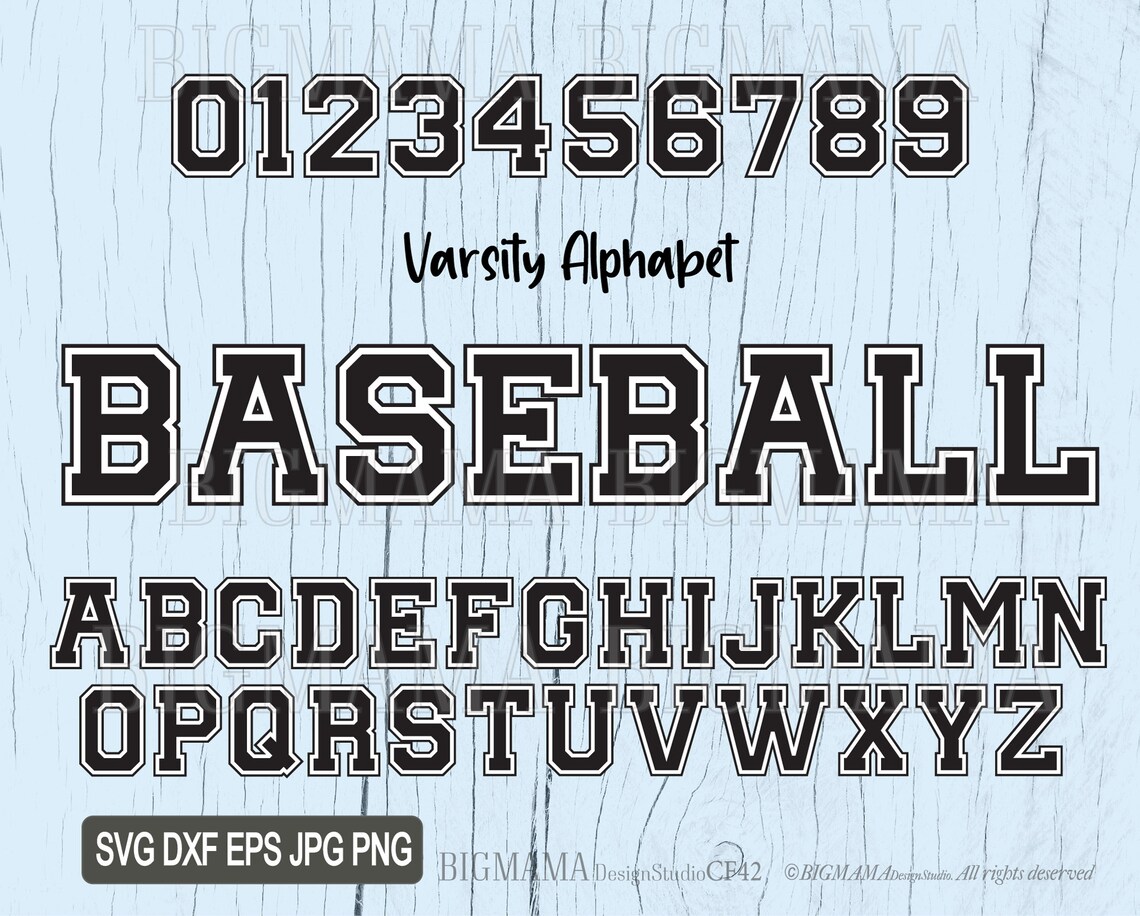 Varsity Font Svgcartas De Béisbol Varsity Alphabet Etsy