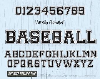 Varsity Font SVG,Baseball Letters,Varsity Alphabet Bundle,College Font,Vector,Cricut,Silhouette,Digital,Commercial use,Instant download_CF42