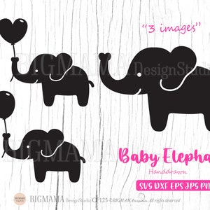 Bebê elefante SVG, arquivo svg de elefante, arquivo de corte svg de elefante, chá de bebê, arquivos svg para Cricut, festa, silhueta, download instantâneo_CF125