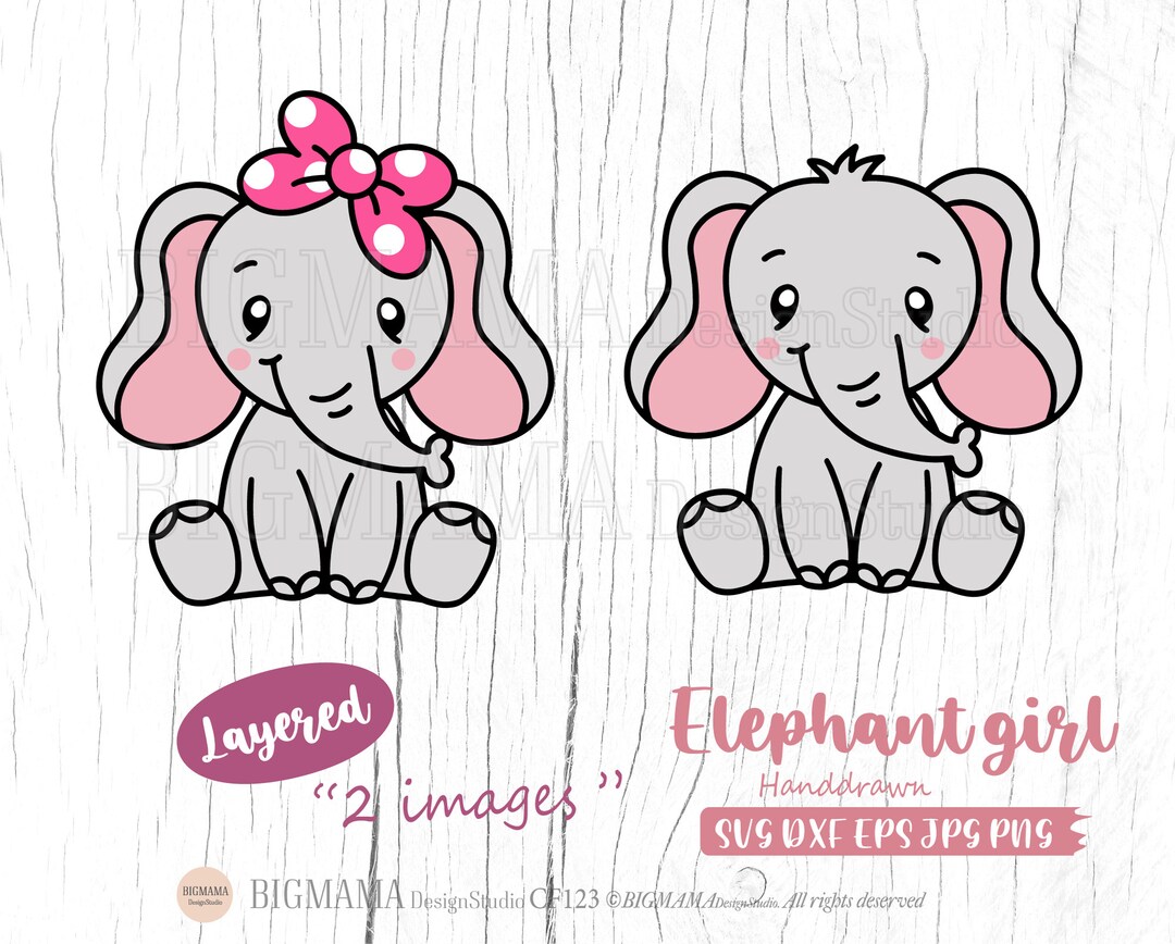 Baby Girl Elephant Svg,elephant Svg File,elephant Svg Cut File,baby