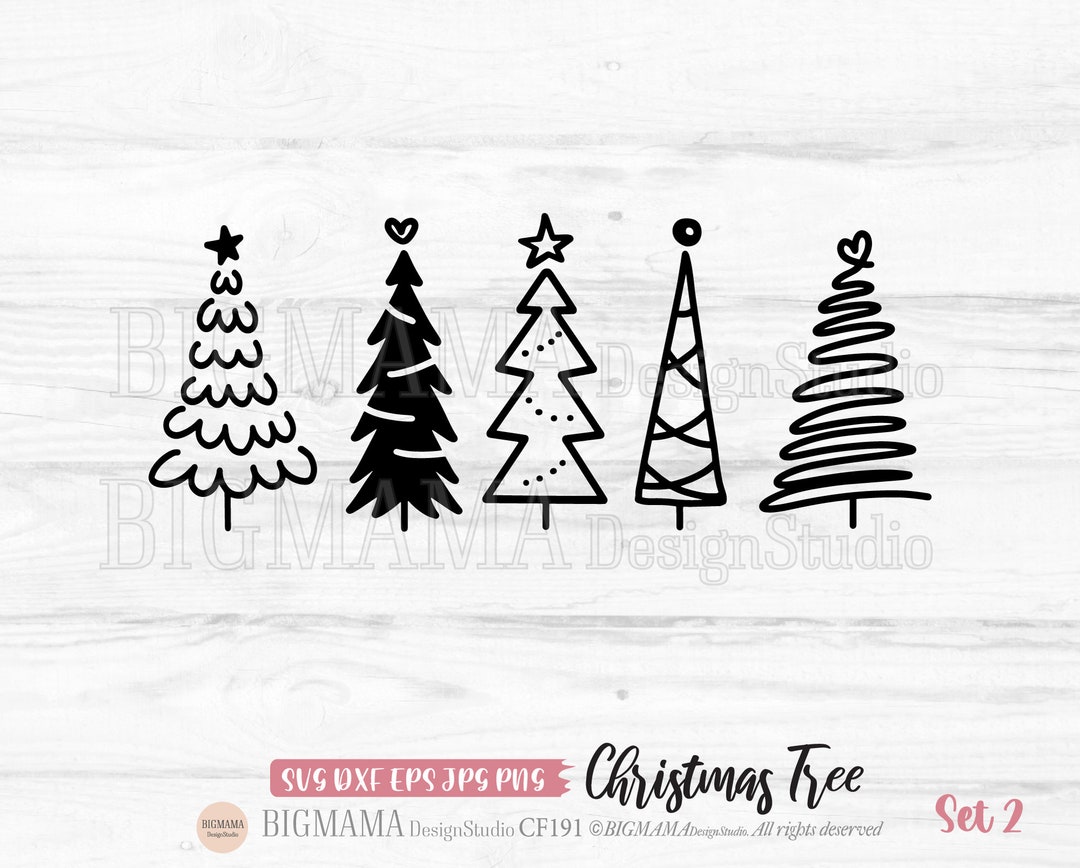 Christmas Tree Svg,pine Tree,christmas Svg Bundle,hand Drawn,xmas,dxf