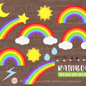 Rainbow SVG Bundle,Cloud,Weather svg,Rainbow,Cut file,Kids,Baby,PNG,Printable,Cricut,Silhouette,Commercial use,Instant download_CF67