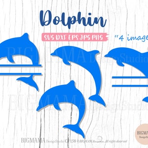 Delfin SVG Bundle,Meerestier,Strand,DXF,Monogramm Rahmen,Name,Schnittdatei,Fisch,Vinyl,personalisiert,Cricut,Silhouette,PNG,Instant download_KF158