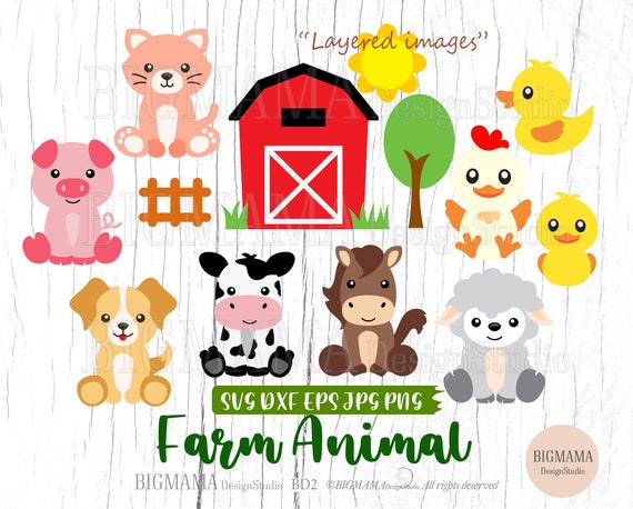 Farm Animal Svganimal Cut Filebundlelayeredbirthday - Etsy Ireland Farm Animal Svganimal Cut Filebundlelayeredbirthday - Etsy Ireland