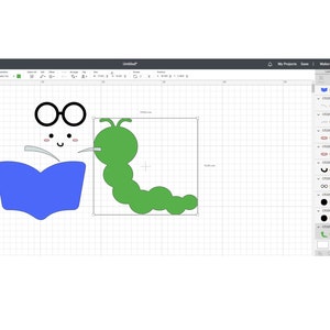 Puede incluir: Una oruga verde con una cara amigable est&aacute; leyendo un libro azul a un par de ojos de dibujos animados con gafas.