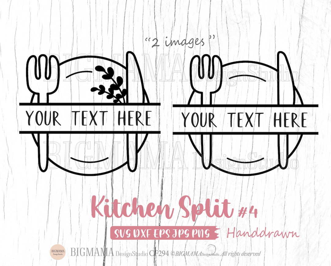 Kitchen Split Monogram Svg,knife,logo,cutlery,food,frame,cooking ...