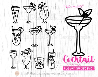 Cocktail SVG Bundle,DXF,Cocktail svg,Cocktail svg file,drink,Alcohol,Cut file,Summer,Cricut,Silhouette,Commercial use,Instant download_CF120