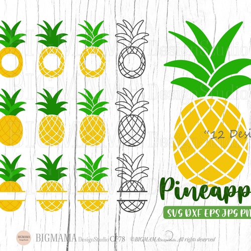 Pineapple SVG Cut File SVG DXF for Cameo Silhouette Cricut | Etsy