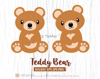 Teddy bear SVG,Baby bear svg,Layered,DXF,Baby shower,Teddy bear PNG,Teddy bear for Cricut,Silhouette,Commercial use,Instant download_CF111