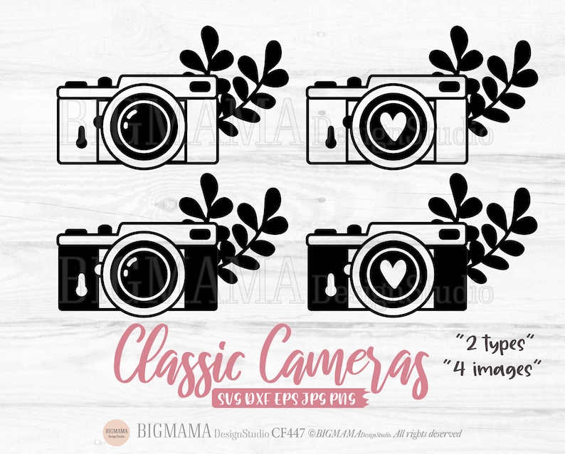 Camera Svg,classic Camera Svg,photography,camera With Heart,leaves,dxf ...
