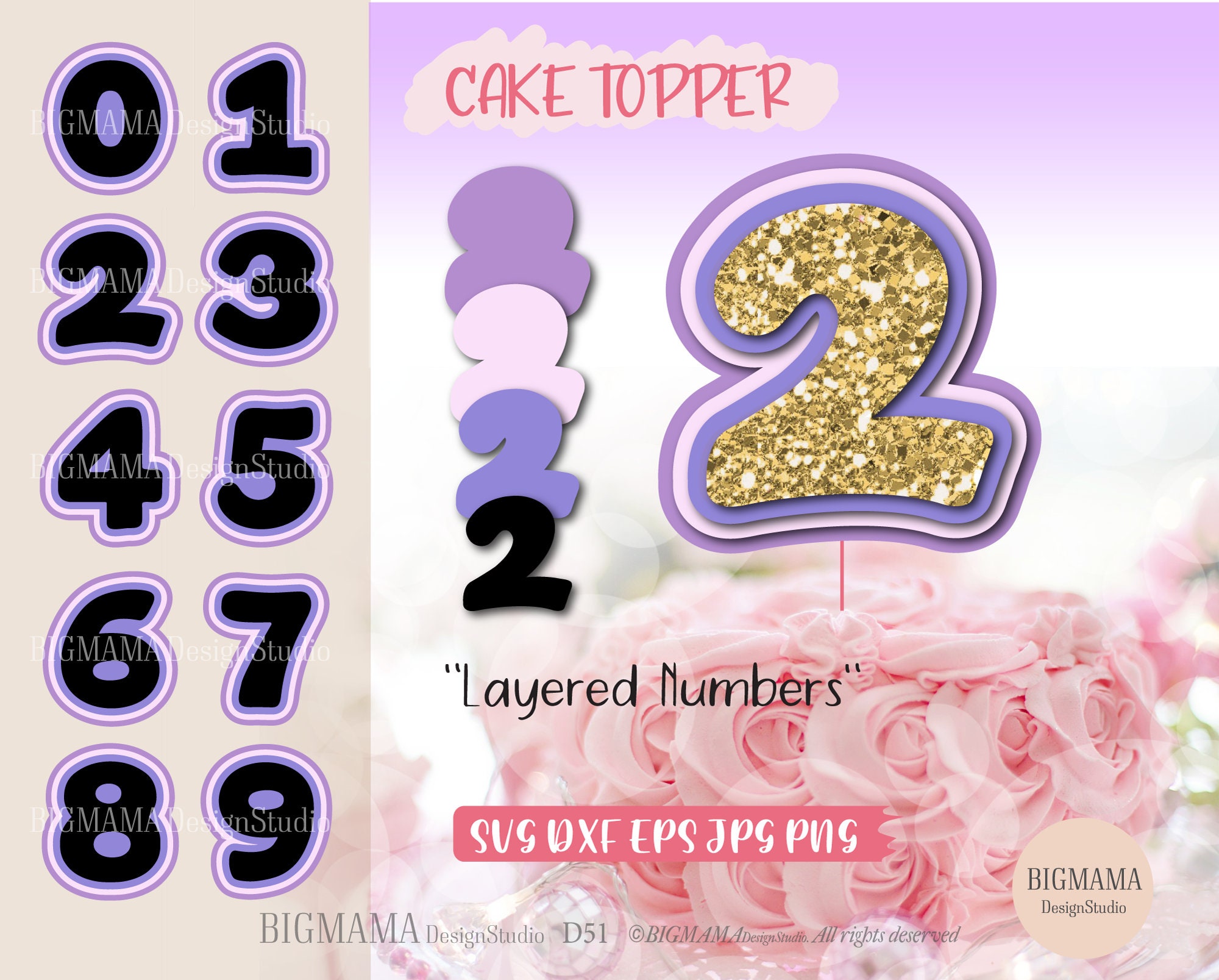 Layered Numbers Svghappy Birthday Cake Topperdxfyear Etsy UK