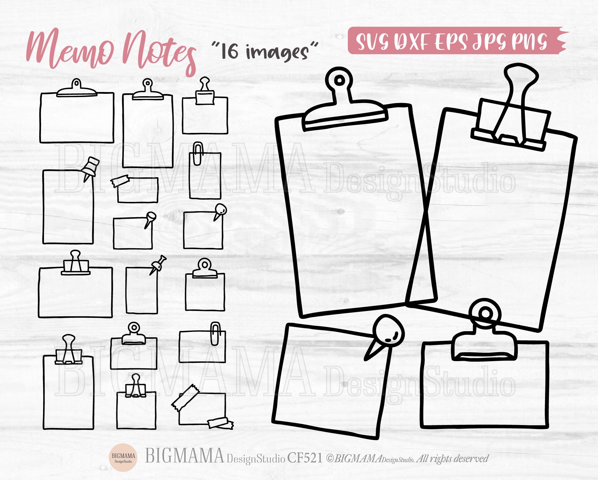 File Note Graphci Memo Note Outline Svg,cut File,sticky Note,note Template,line,binder ...