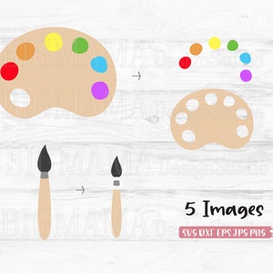 Paint Palette svg,Paint Brush SVG,School,Art Class,Teacher,Bundle,PNG,DXF,Cut File,Cricut,Silhouette,Commercial use,Instant download_CF75 image 2