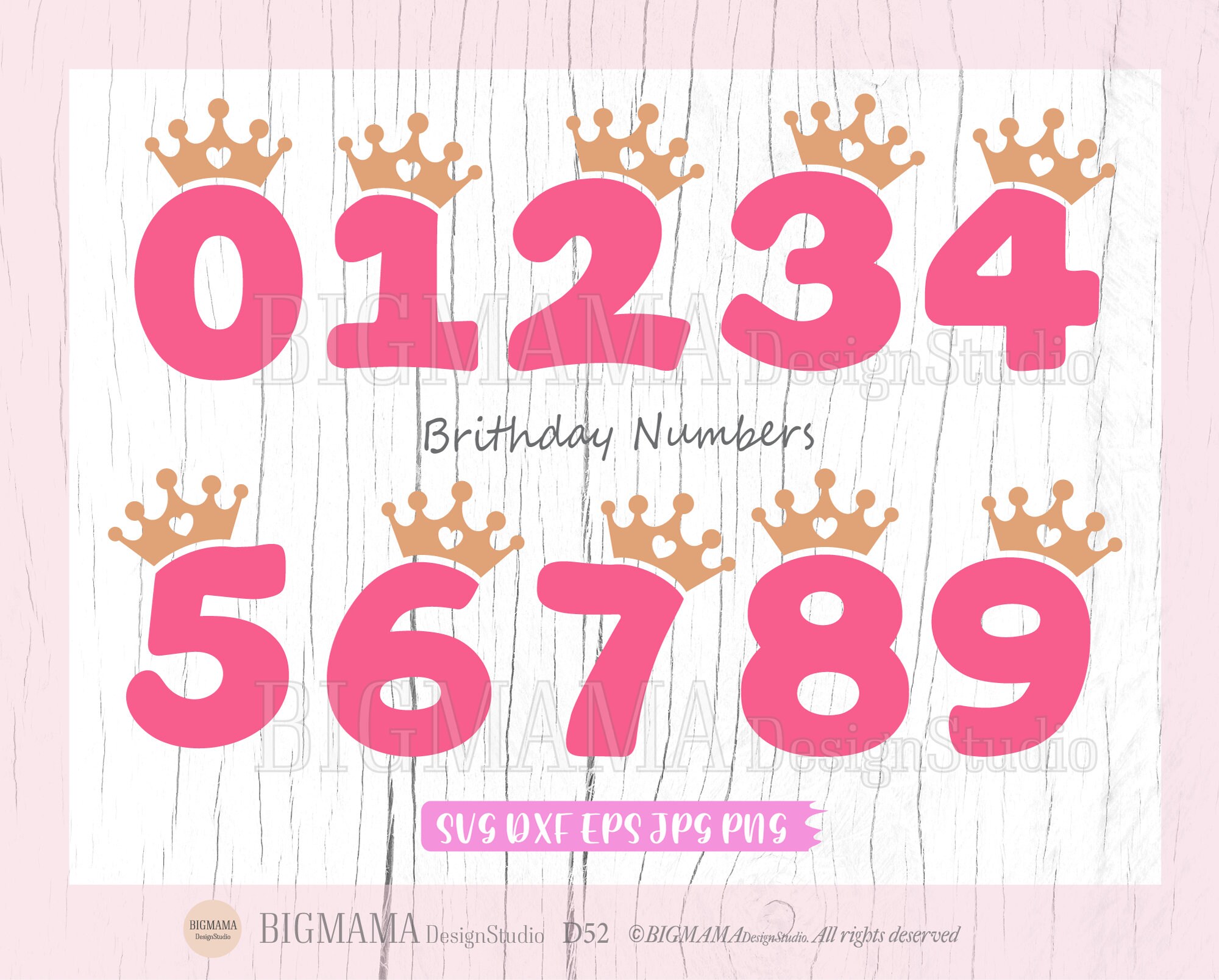 Numbers With Crown Svg,princess,birthday,dxf,year Old,kids