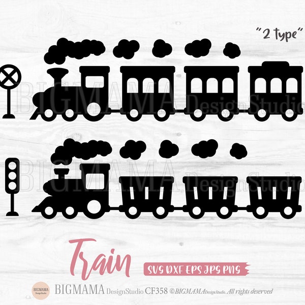 Train SVG,Choo Choo,Kids,Vehicles,Sliced,Kids Room Decor,Birthday,Boy,DXF,Cut file,PNG,T-shirts,Cricut,Silhouette,Instant download_CF358