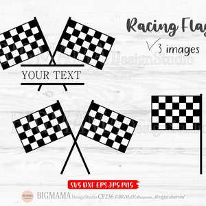 Racing Flags SVG, Zielflagge, Startflaggen, Rennen, Zielflaggen, Checker, PNG, Monogramm, DXF, Junge, Cricut, Silhouette, Instant download_KF236
