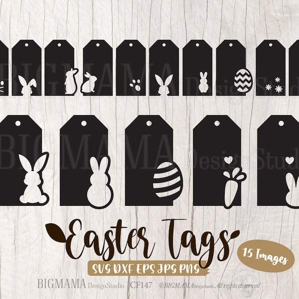 Easter Tag SVG,Easter Tags SVG Bundle,Bunny Tags Template,DXF,Label,Gift Tag,Carrot,Egg,Cut File,Cricut,Silhouette,Instant download_CF433