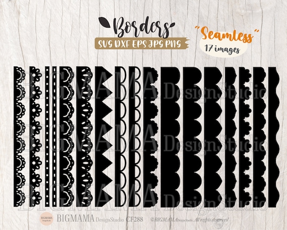 Border Svg,Lace Border,Seamless,Pattern,Border Svg Bundle,Border Svg Files,Cricut,Silhouette,DXF,PNG,EPS,Clipart,Instant download_CF288
