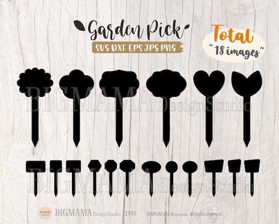 Garden Pick Svg,garden Markers,plant Pick Labels,bundle,dxf