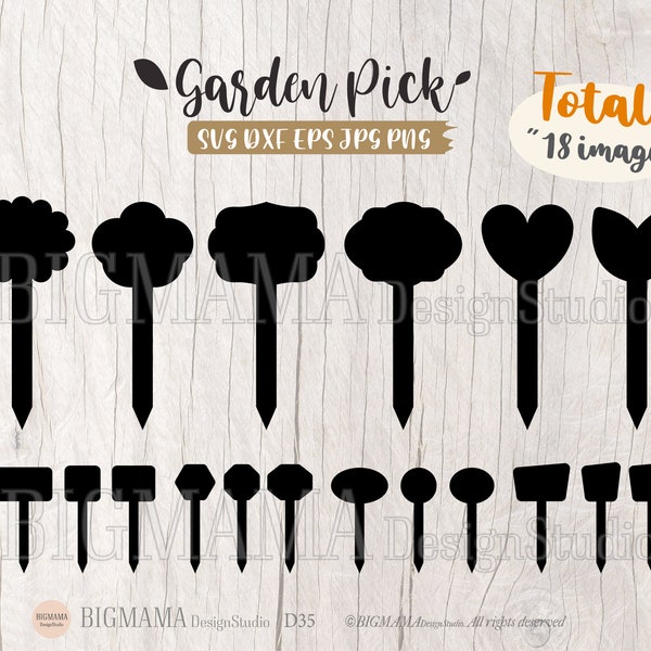 Garden Pick Svg,Garden Markers,Plant pick labels,Bundle,DXF,Tags,Template,Herb,PNG,Vegetable stakes,Cut,Cricut,Cameo,Instant download_D35