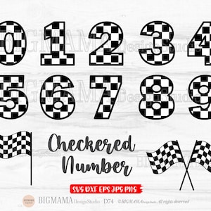 Karierte Zahl, Start Flaggen, Start Flaggen, Schriftart, Flagge, Ziel, Topper, Buchstaben, DXF, geschnitten Datei, Cricut, Silhouette, Instant download_D74