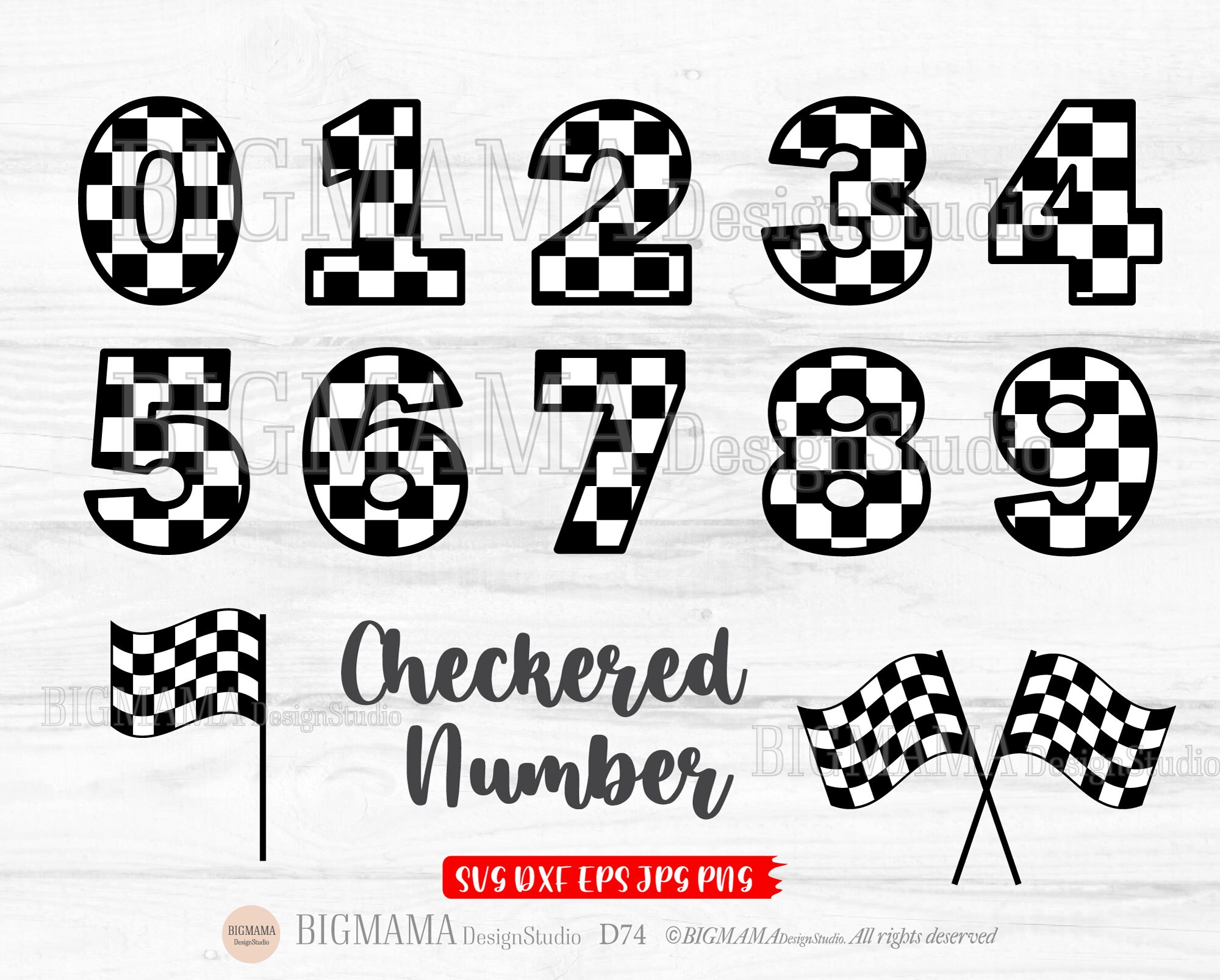 Checkered Number Svgracing Flag Svgstart Etsy