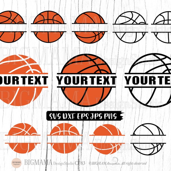 Basketball Split SVG,Basketball Name Frame DXF,PNG,Bundle,Sport,Monogram,Vinyl,Cut,Cricut,Silhouette,Commercial use,Instant download_CF83