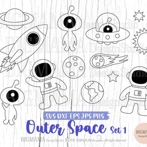 Weltraum SVG,Roket,Out Line,Raumschiff,Astronaut,Sonnensystem,Geburtstag,Alien,UFO,Planeten,Erde,Cricut,PNG,Silhouette,Instant download_BD18