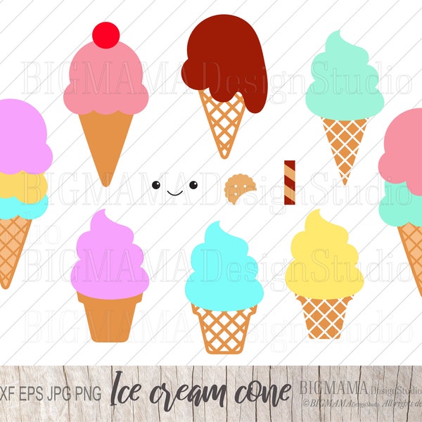 Ice cream cone SVG,DXF,Dessert,Food,Kids,Girls,Boys,Children,Summer,Cricut,Silhouette,Digital,Commercial use,Instant download_CF23