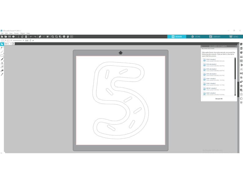 May include: A white outline of the number 5 with a donut-like design. The number is on a white background.