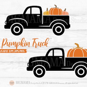 Pumpkin Truck SVG file,Fall Truck,DXF,Fall Pumpkin Truck,Cut file,Autumn,PNG,Vintage,Thanksgiving,Cricut,Silhouette,Instant download_CF178