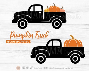 Pumpkin Truck SVG file,Fall Truck,DXF,Fall Pumpkin Truck,Cut file,Autumn,PNG,Vintage,Thanksgiving,Cricut,Silhouette,Instant download_CF178