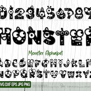 Monster Alphabet SVG,Zahlen,Buchstaben,Junge,Geburtstag Junge,Bündel,Name,PNG,Jungen,Kinder,Clipart,Schriftart,Cricut,Monogramm,PNG,Instant download_D80