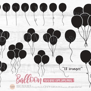 Ballon SVG, Ballon Schneidedatei, Party, Geburtstag, Ereignis, Ballon Clipart, Schneidedatei, Ballons, PNG, Cricut, Silhouette, Sofort download