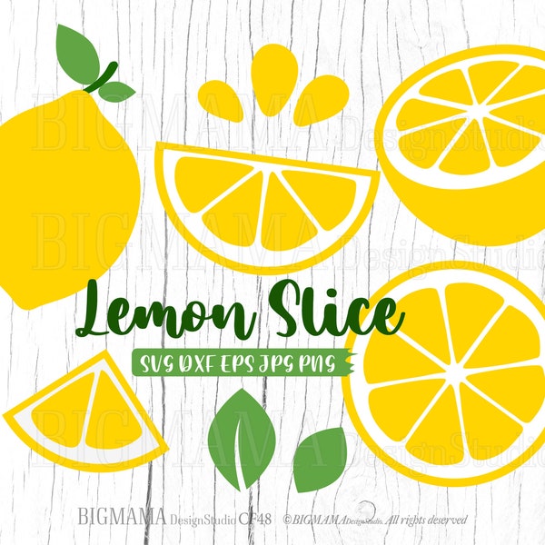 Lemon Slice SVG,Fruits DXF,Fruit svg,Furit cut file,Lemon Layered,Cutting,Cricut,Silhouette,Commercial use,Digital,Instant download_CF48