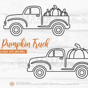 Pumpkin Truck SVG file,Fall Truck,DXF,Fall,Out Line,Truck,Cut file,Autumn,PNG,Stencil,Thanksgiving,Cricut,Silhouette,Instant download_CF327