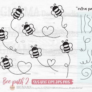 Bee bundel SVG, hommel, Bee met hart, honingbij, bundel, Bee pad, clipart, DXF, bestand knippen, PNG, vinyl, Cricut, silhouet, Instant download_CF223