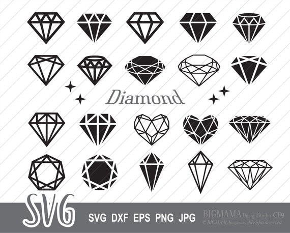 Diamond SVG,DXF,Jewel svg,jewelry,Cricut,Silhouette,Wedding,Graphic,Vector,Commercial use,Digital,Instant download_CF9