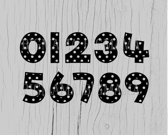 水玉模様のアルファベット SVG、数字、文字、バンドル、誕生日、女の子