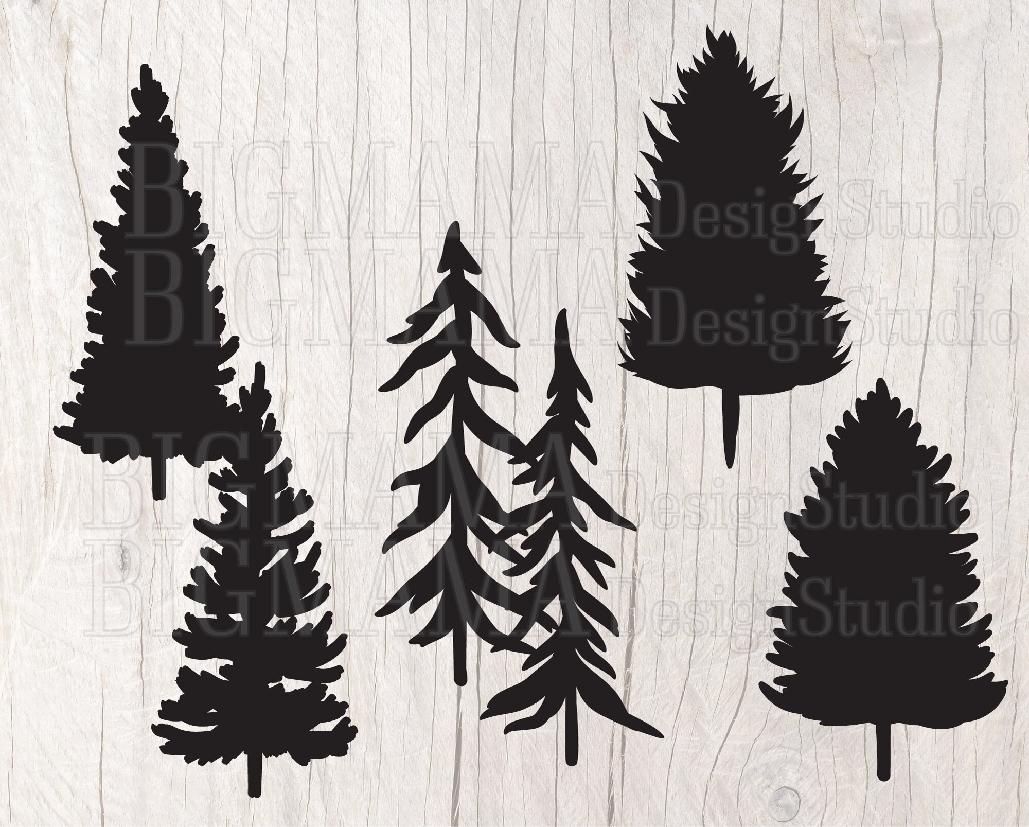 Pine Tree Svg,dxf,christmas Tree,spruce,cut File,tree Bundle